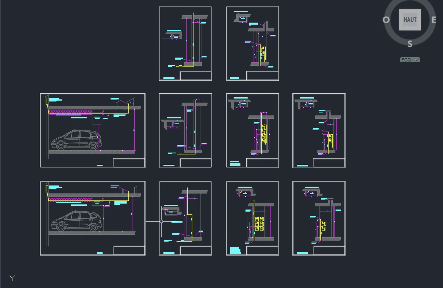 Colonnes gaz - Vue 5 - aperçu DAO DWG