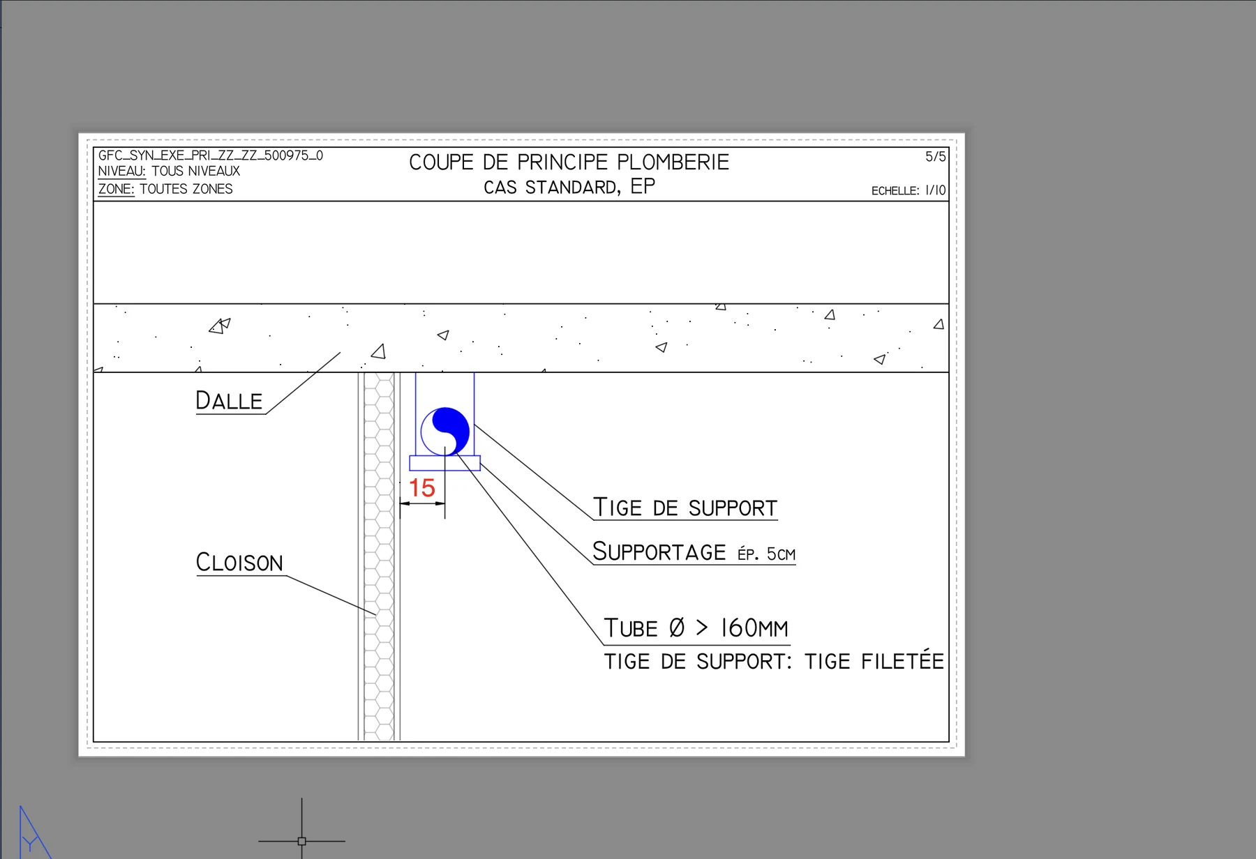 Coupes plomberie - Vue 4 - aperçu DAO DWG