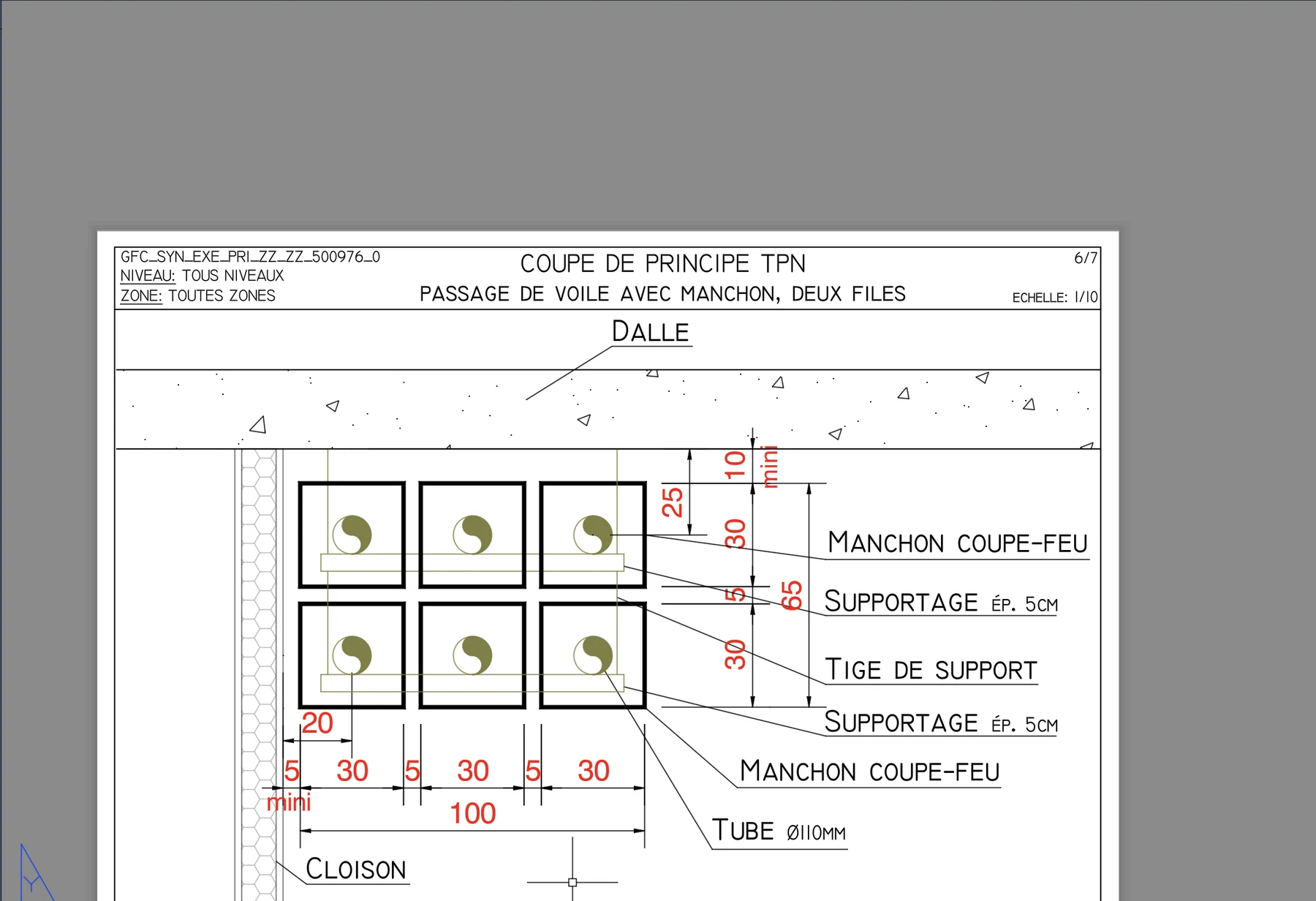 Coupes techniques TPN - Vue 2 - aperçu DAO DWG