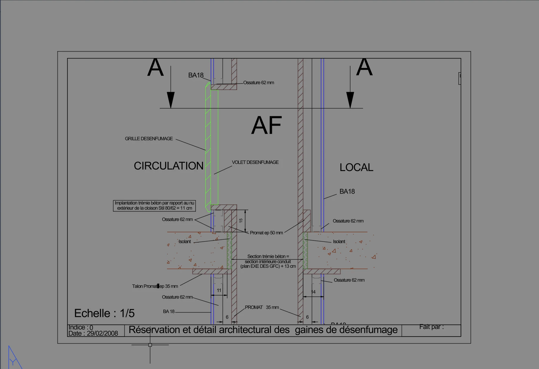 Trémie de désenfumage - Vue 1 - aperçu DAO DWG