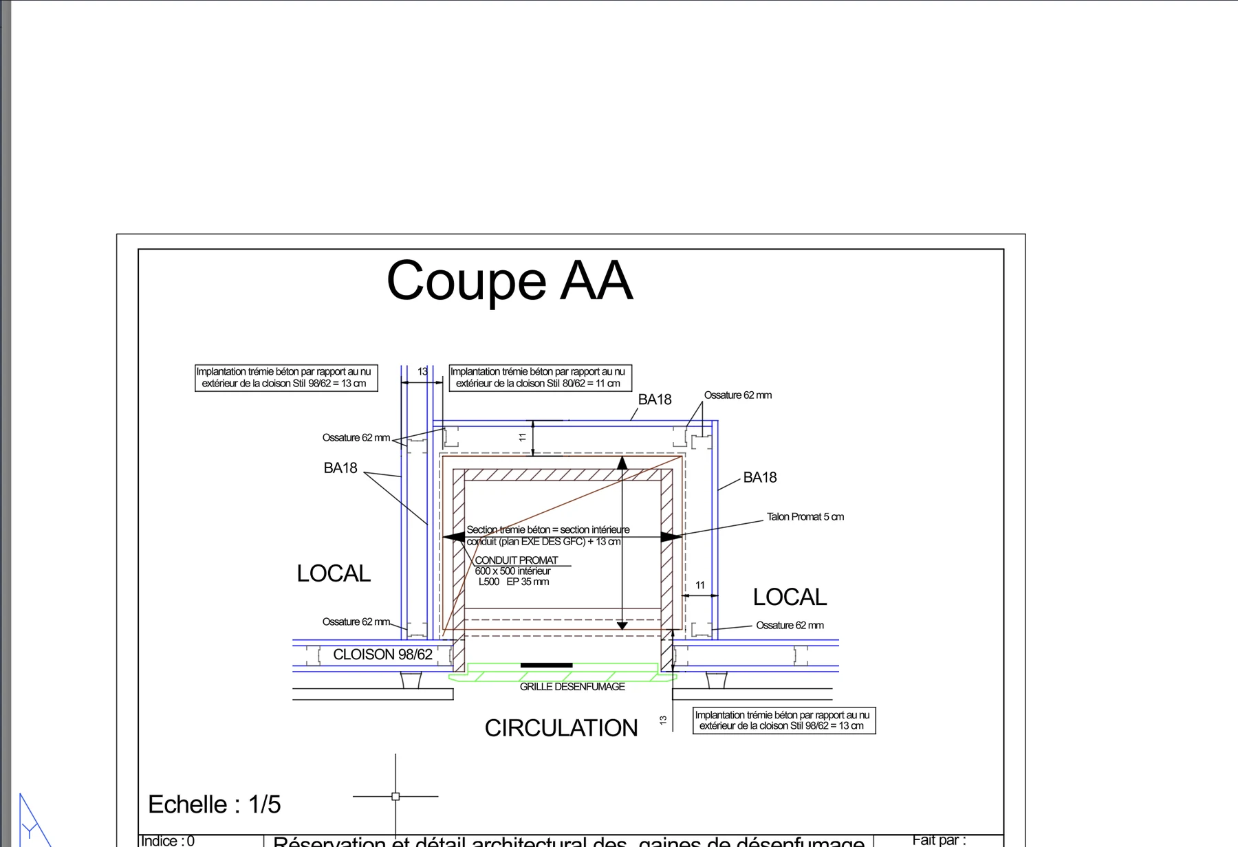 Trémie de désenfumage - Vue 2 - aperçu DAO DWG