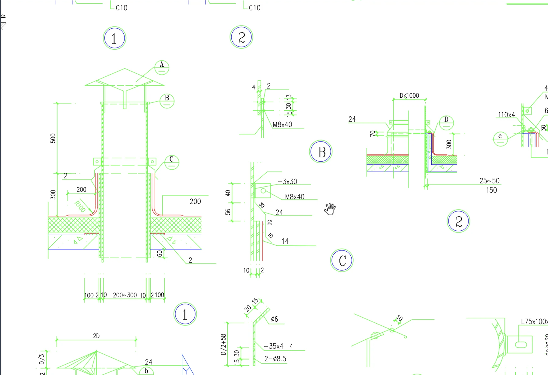Détails techniques - Vue 6 - aperçu DAO DWG